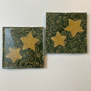 Handmade Christmas tile coasters